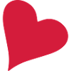 Weird heart symbol red