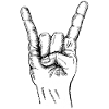 Rock Hand Gesture Rock n Roll Gift Vintage