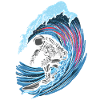 Astronaut surfer Stylish outer space