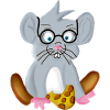 Petite souris intelligente avec des lunettes comme geek