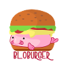 Rosa Blobfisch als Burger