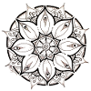 mandala black intuitive and hand-painted