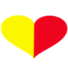 Heart beats yellow red