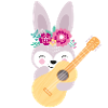 Hase mit Gitarre