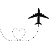Airplane with heart