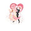 Dancing wedding couple