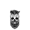 Skull Bearded Skull Stylish Bearded