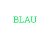blue in green letters