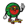 Skateboarder Watermelon , Wassermelone