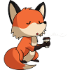 Fuchs mit Kaffee