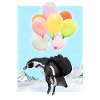 Penguin with balloons
