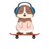 Guinea Pig skateboarder