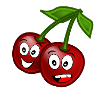 Funny summer fruits cherry