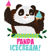 Panda mit Eiscreme