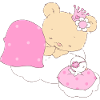 Bear princess sleeping on cloud