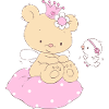Bear princess on cushion