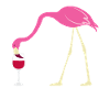 Funny tørstig flamingo rødvin gave