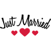 Just Married Hearts Logo Design