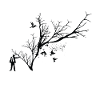 homme nature arbre cadeau