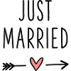 Just Married heart arrow love honeymoon