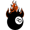 Feuerball mit Billardflamme