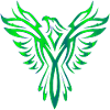Vogel Phönix Flügel smaragd grün