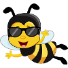 Bee Sunglasses Cool Comic Flying