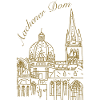 Aachen Cathedral Skyline, hand-drawn