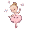 Cute Ballerina Butterflies Tutu Shirt