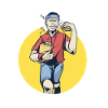 Marathon Jogger mit Burger