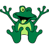 Funny Sitting Comic Frog