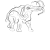 Mammut Elephant - one line drawing
