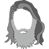 Capelli e acconciatura di barba, bell'uomo, capelli lunghi