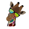Regenbogen Giraffe mit Sonnebrille Geschenkidee