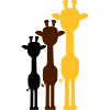 3 Farben Coole Giraffen Umriss Schatten Silhouette