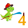 Fire Department Dino 4 Birthday