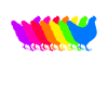 Bunte Hühner Truppe