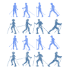 Nordic walking silhouettes