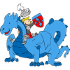 Boy Knight riding Blue Dragon