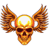 Golden skull with wings
