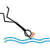 springen / schwimmen