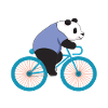 Ours panda à vélo