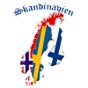Scandinavia map outline flag