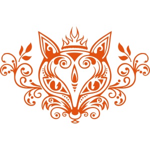 Fuchs mit Ornamenten, Wald, Frühling, Sommer