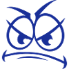 Evil wicked angry cartoon face