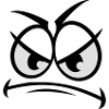 Evil wicked angry cartoon face