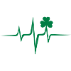 Music heart rate shamrock Patricks Day Irish Folk