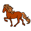 Icelandic horse, fox, lighter