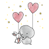 Bunny Elephant Friendship Heart Balloons Shirt