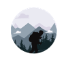 Hiking, mountaineering, hiker silhouette